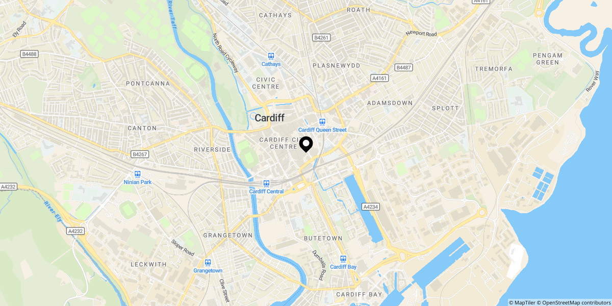 Approximate location of Altolusso, Bute Terrace, Cardiff, Cardiff, CF10 2FF
